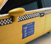 Chevrolet Caprice Pro Street Taxi fare placard