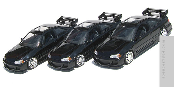 The Honda Civic Coupe trio from the movie The Fast and the Furious