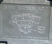 Chevron Cars Sam Sedan chassis plate