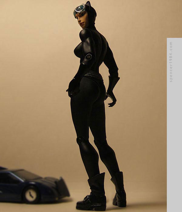 DC Direct Hush Catwoman figure with Corgi Batmobile