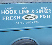 The Three Stooges Ford Model A Hook, Line, & Sinker sign