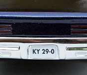 1967 Pontiac GTO rear license plate