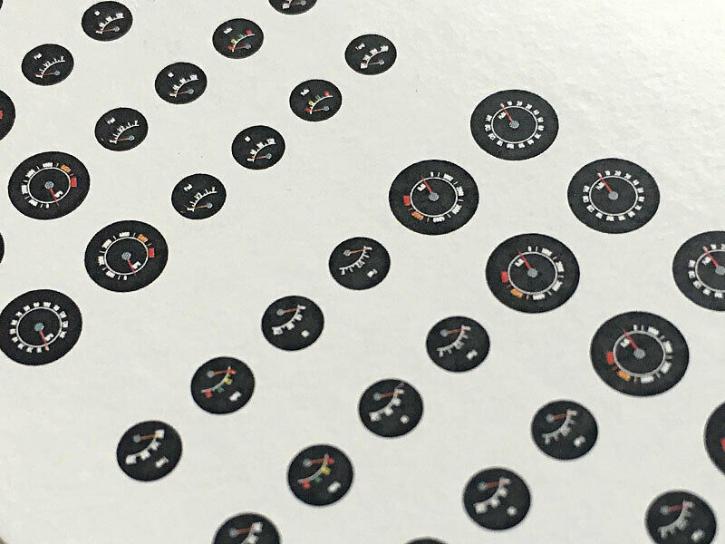 Standard Round Black Gauge Face Decals